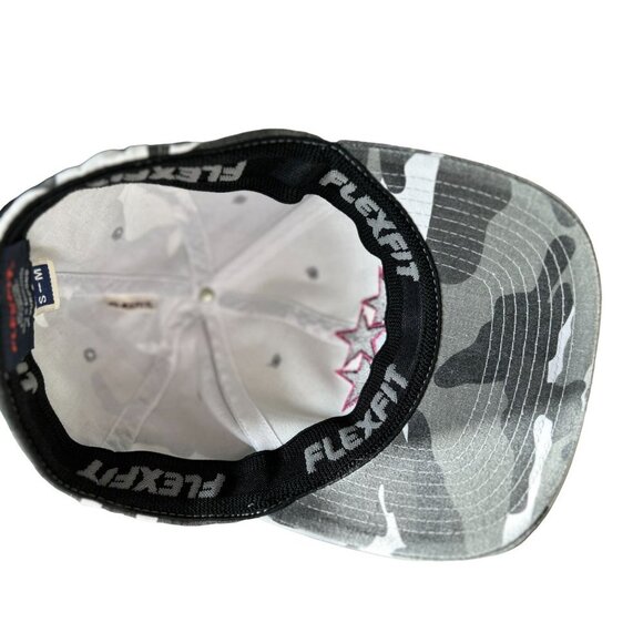 Camo Gray Cap Hat "Party Till the AM" Embroidery Denim Red Stars - Picture 7 of 7